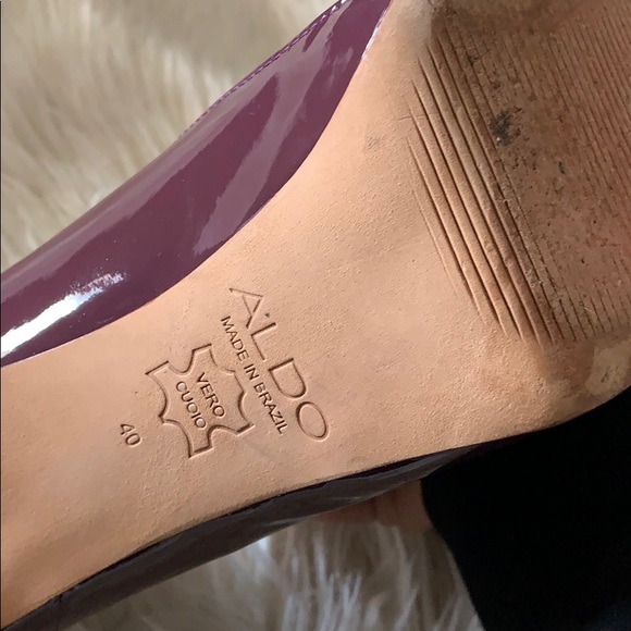 Aldo patent leather ankle heels booties sz 40 - Picture 4 of 6